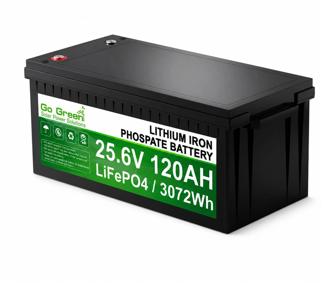بطارية ليثيوم GO GREEN 120A /25.6V - البطاريات الليثيوم - توريد وتركيب محطات ومنظومات الطاقة الشمسية بالسعودية | متجر EMG